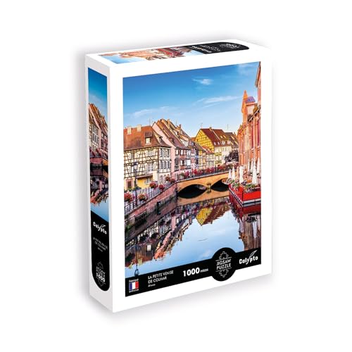 Calypto 3907104 Colmar, 1000 Teile Puzzle mit Soft-Touch, Städtepuzzle mit samtiger Oberfläche, für Erwachsene und Kinder ab 9 Jahren, Frankreich, Elsass von Calypto