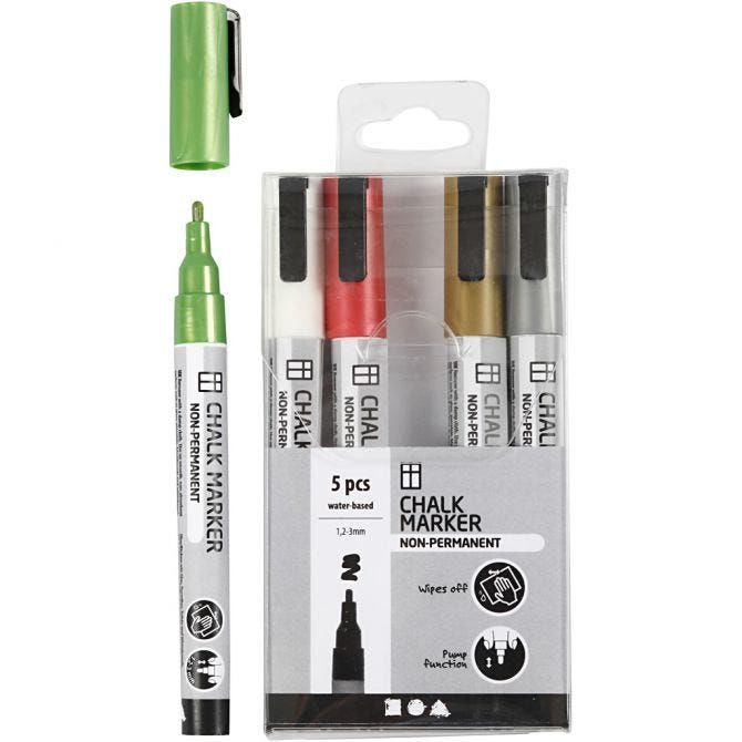 Creativ Company Chalk Markers Metallic Farben 5 St. von Creativ Company