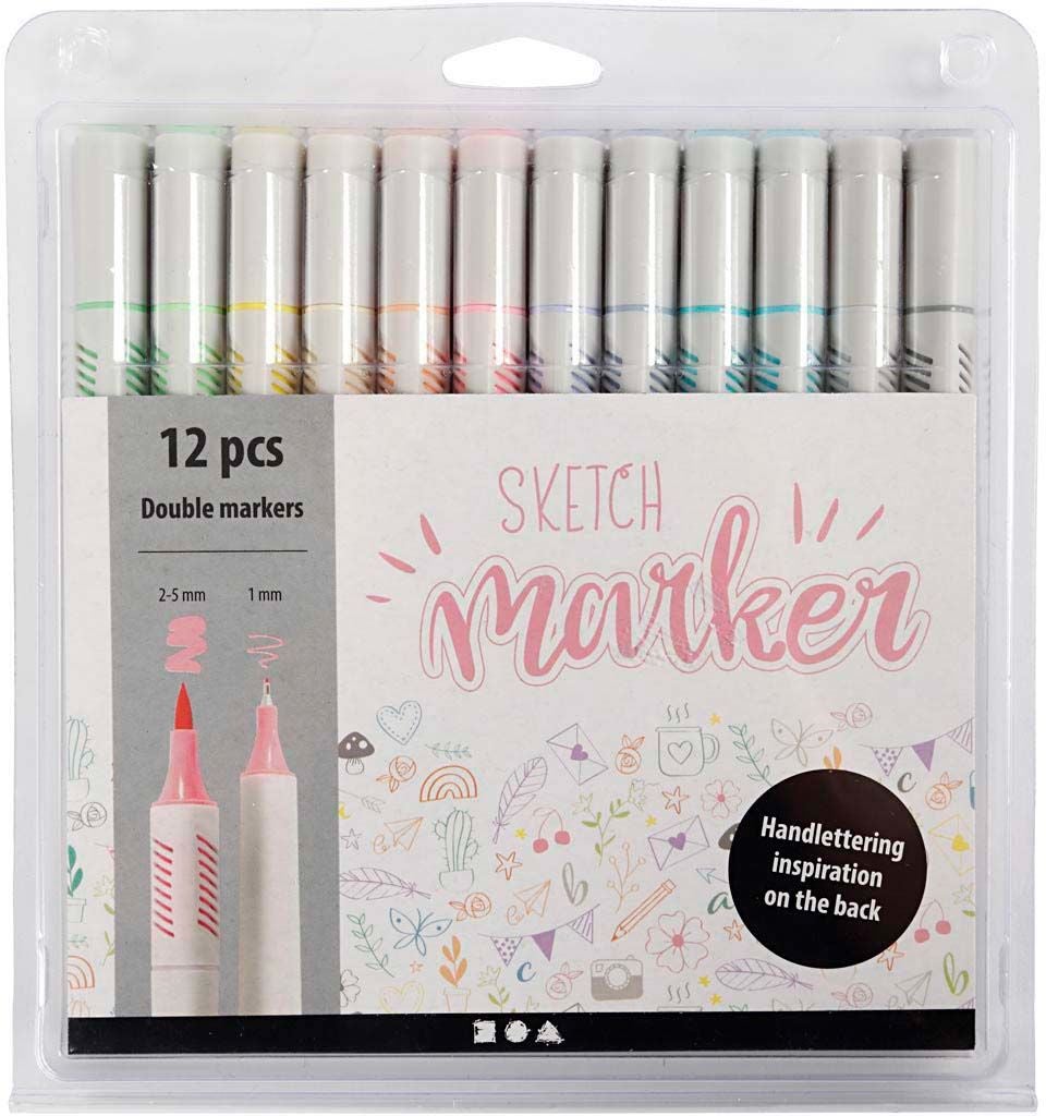 Creativ Company Sketch Marker Stifte Pastellfarben 12er-Pack von Creativ Company