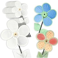 Großpack Windrad Blumen 10 Stück, Kinder-Windmühlen zum Bemalen von Creativ Company