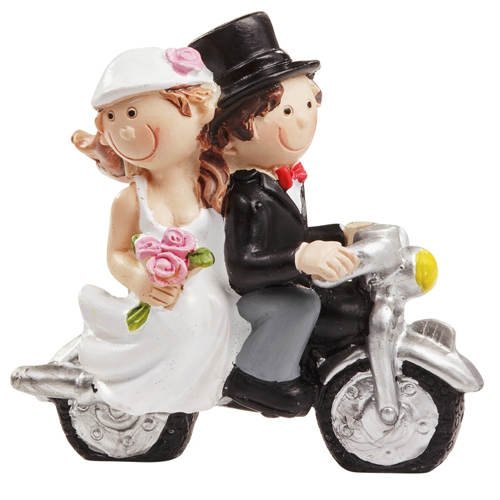 Hochzeitspaar auf Motorrad, ca. 6 x 5 cm [Spielzeug] von CREATIV DISCOUNT