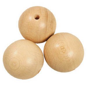 Holzkugeln halbgebohrt, Größe 30mm, 50 Stück von Creativ Discount