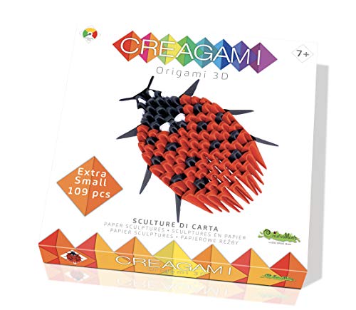 Creagami 3178751 Origami 3D, Papierskulptur Marienkäfer, Bastelset für Erwachsene und Kinder ab 7 Jahren, 113 Teile von CreativaMente