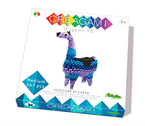 Creagami 3178726 Origami 3D, Papierskulptur Lama, Bastelset für Erwachsene und Kinder ab 7 Jahren, 346 Teile von CreativaMente