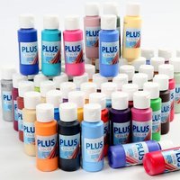 Bastelfarbe Plus Color, 60 Flaschen x 60 ml, äußerst gute Deckkraft von Creative Company