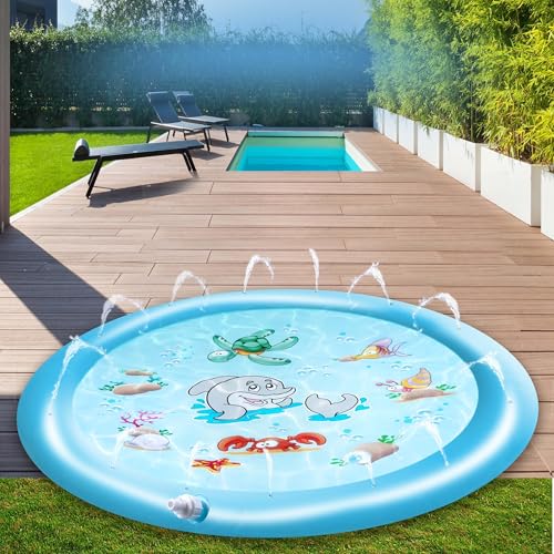 Creative Kids Wasserspielmatte Ø170CM - Wassermatte mit Sprinklern - Unterwasserdruck - Ab 3 Jahren - Kunststoff - Blau von Creative Kids