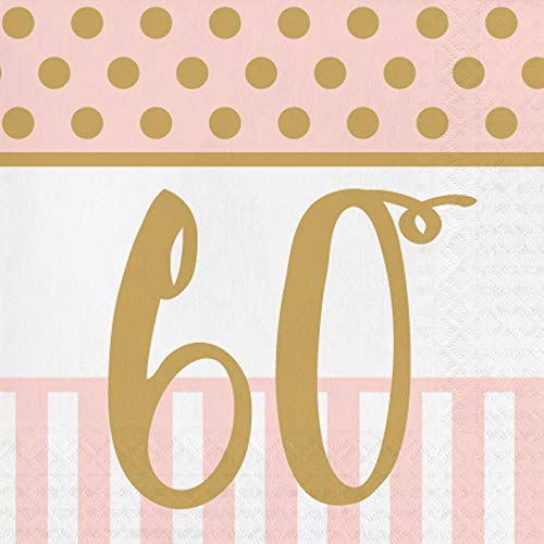 Creative Party Serviette zum 60. Geburtstag, 3-lagig, Pink Chic von Creative Party