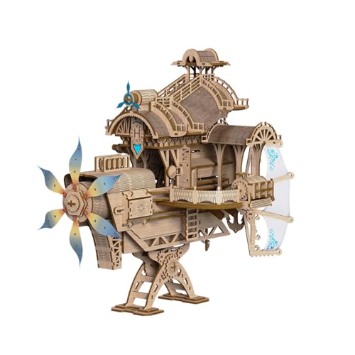 CreativeBlocker 3D Flug Schiff Holzpuzzle Bausatz - DIY Star Domain Speed Cruiser II Modell Bausatz, Steampunk Schiff Holzbausatz, DIY Set Erwachsene, Geschenke für Weihnachten (266+Stück) von CreativeBlocker