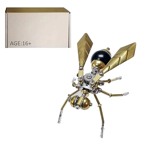 CreativeBlocker 3D Hornet Puzzle Kit, Insekten Metall Montage Modell Spielzeug, Steampunk Mechanisches Modell, DIY Montage Modell Set für den wissenschaftlichen Unterricht (100+PCS) von CreativeBlocker