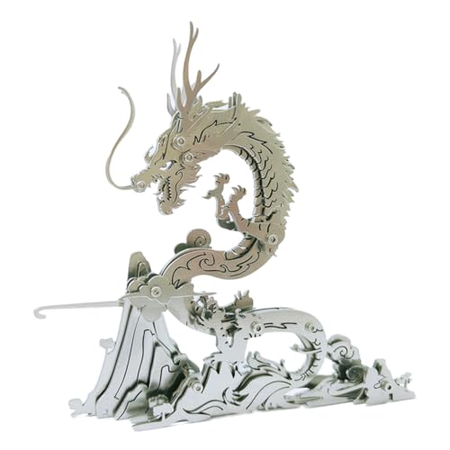 CreativeBlocker 3D Metall Puzzle Bausatz, DIY Chinesischer Drache Metall Puzzle, Tier Metall Puzzle, Zusammenbau Spielzeug für Erwachsene & Jugendliche, Schöne Heimdekoration (92pcs) von CreativeBlocker