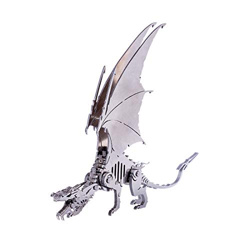 CreativeBlocker 3D Metall Puzzle-DIY Drache 3D Modell Bausätze Erwachsene, Drache Figuren Metallbaukasten Bastelset Modellbau, Steampunk Deko, Geschenk für Weihnachten Geburtstag von CreativeBlocker