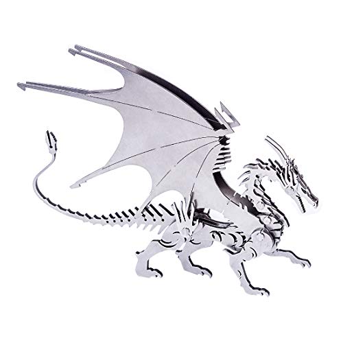 CreativeBlocker 3D Metall Puzzle-DIY Drache 3D Modell Bausätze Erwachsene, Drache Figuren Metallbaukasten Bastelset Modellbau, Steampunk Deko, Geschenk für Weihnachten Geburtstag von CreativeBlocker