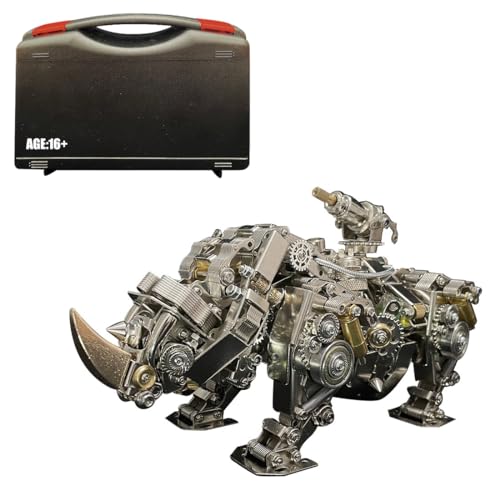 CreativeBlocker 3D Metall Puzzle-DIY Nashorn 3D Modell Bausätze Erwachsene, Tiere Figuren Metallbaukasten Bastelset Modellbau, Steampunk Deko, Geschenk für Weihnachten Geburtstag(1060PCS) von CreativeBlocker