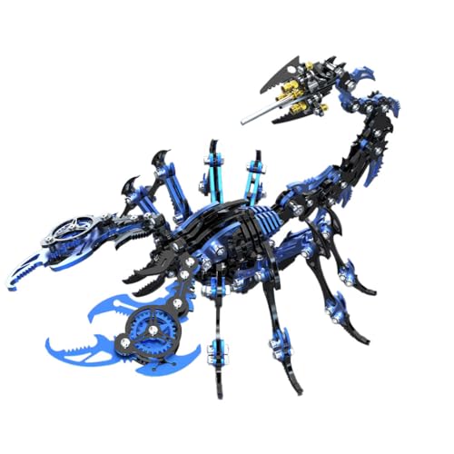 CreativeBlocker 3D Metall Puzzle-DIY Skorpion Figur 3D Modell Bausätze Erwachsene,Skorpion König Modell, Insekt Metallbaukasten Bastelset Modellbau, Steampunk Deko, Geschenk (200+PCS/Schwarz Blau) von CreativeBlocker