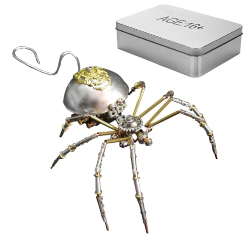 CreativeBlocker 3D Metall Puzzle-DIY Spinne Figur 3D Modell Bausätze Erwachsene, Mini Insekt Figur Metallbaukasten Bastelset Modellbau, Steampunk Deko, Geschenk für Weihnachten Geburtstag (169PCS) von CreativeBlocker