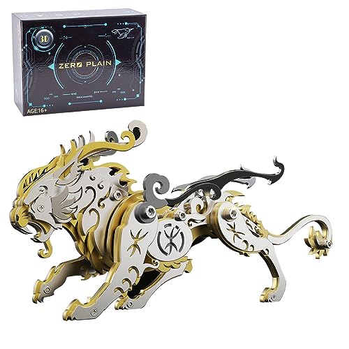 CreativeBlocker 3D Metall Puzzle-DIY Tiger 3D Modell Bausätze Erwachsene, Fabelwesen Figuren Metallbaukasten Bastelset Modellbau, Steampunk Deko, Geschenk für Weihnachten Geburtstag (92PCS) von CreativeBlocker