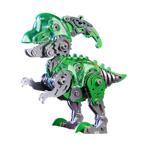 CreativeBlocker 3D Metall Puzzle - Metall Dinosaurier Modellbausatz, DIY Kleine Dinosaurier Spielzeuge mit Beweglichen Gelenken, Weihnachten Heimdekoration, Geschenke (157PCS/Grün) von CreativeBlocker