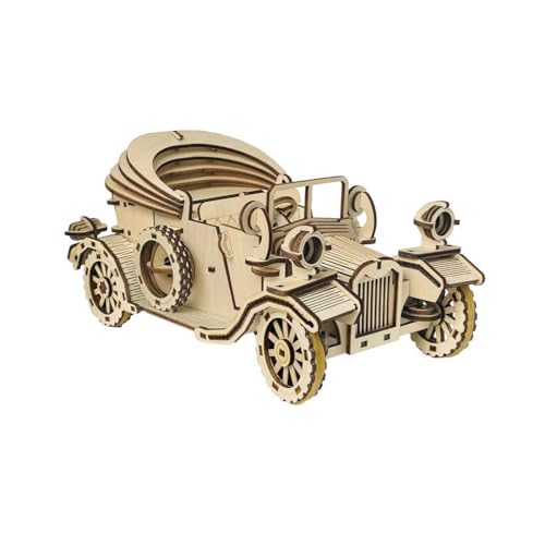 CreativeBlocker 3D Retro-Cabrio-Puzzle-Bausatz, DIY Auto-Modellspielzeug aus Holz, ein dekoratives Stück, ein tolles Geschenk für Jugendliche und Erwachsene (220PCS) von CreativeBlocker