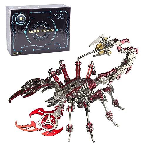 CreativeBlocker 3D Scorpion Metallpuzzle, Mechanisches Tiere Modell Spielzeug, DIY Bausatz zum Dekorieren, Ein Einzigartiges Geschenk für Jugendliche & Erwachsene (200PCS+) von CreativeBlocker