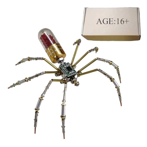 CreativeBlocker 3D Spinne Puzzle Kit, DIY Metall Mechanische Insekten Modell Montage Spielzeug, Eine Kreative Steampunk Ornament, Ein Geschenk (90PCS/Rot) von CreativeBlocker