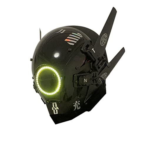 CreativeBlocker Futuristische Punk-Maske, Techwear-Helm-Maske, Mecha-Maske, mit Buntem Licht, Rollenspiel-Kostüm, für Anime-Cosplay & Kostümparty & Halloween von CreativeBlocker