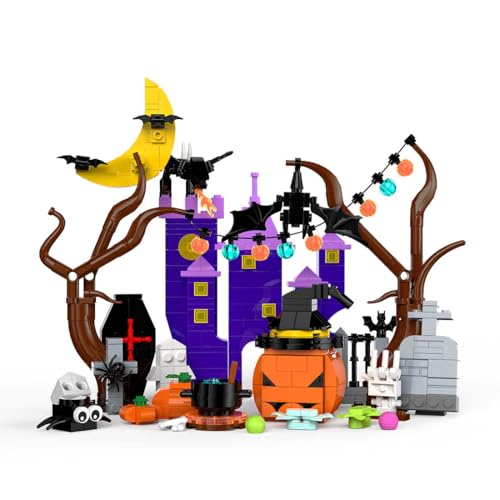 CreativeBlocker Halloween Klemmbausteine- Halloween Countdown Kalender, Gespenst, Kürbis, Spinne Halloween Bausteine, Halloween Spielzeug, Halloween Deko, Geschenk (425PCS) von CreativeBlocker