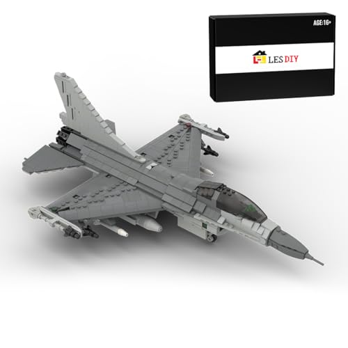 CreativeBlocker Militärflugzeug Bausteine, 1/35 F-16 Fighting Falcon Jagdflugzeug- Bausteine, Das Amerikanische Militärflugzeug Modell, Tolle Geschenke für Militärfans (1065PCS) von CreativeBlocker