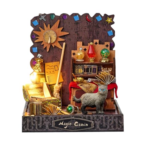 CreativeBlocker Miniatur Haus Selber Bauen Erwachsene- Magisches Haus Mini Puppenhaus, 3D Holzpuzzle Bastelset Erwachsene Frauen Männer, Heimdeko Geschenk für Weihnachten von CreativeBlocker