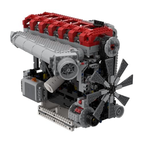 CreativeBlocker Motor Klemmbausteine Erwachsene - MOC 3.0L Turbolader Motor Modell Bausatz Der Funktioniert, 6 Zylinder 4 Takt Motor Modellbausatz,Geschenk für Weihnachten Geburtstag (3679PCS) von CreativeBlocker