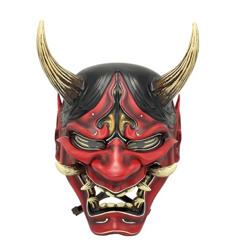 CreativeBlocker Samurai Geister Maske, Japanische Hannya Oni Maske, Prajna Maske, für Halloween & Themenparty & Cosplay & Cosmic con von CreativeBlocker