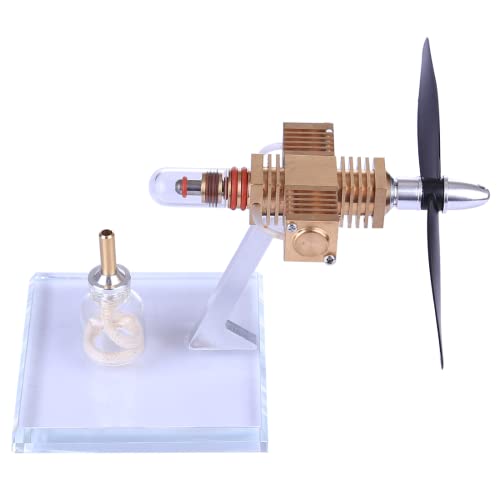 CreativeBlocker Stirlingmotor Model Erwachsen- Mini Metall Stirlingmotor Funktionsfähig mit Alkohollampen, Dampfmaschine mit Flugzeugpropeller, Experimentierkasten Wissenschaft Geschenk (RTR) von CreativeBlocker