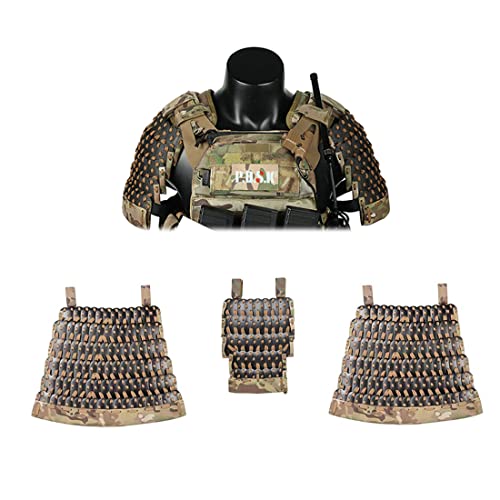 CreativeBlocker Taktische Rüstung - Stahl Tactical Armored Shoulder Protector, Armored Crotch Protector, Short Skirt Armor, Airsoft taktische Rüstung, taktische Samurai Rüstung (ohne Weste) von CreativeBlocker