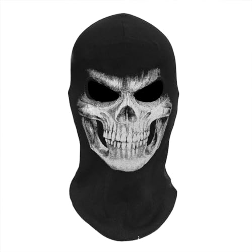 CreativeBlocker Totenkopf Maske, Geister Maske, ghostface maske, Balaclava Hut, für Halloween/Weihnachtsfeiern & Cosplay & Kriegsspiele, mit Sonnenschutzfunktion von CreativeBlocker