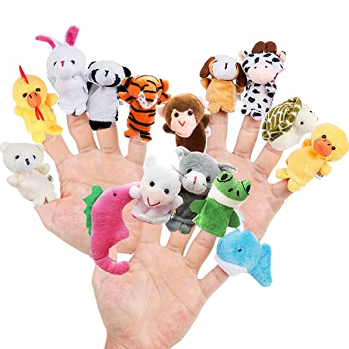 Fingerpuppen mit Tieren, 15 Stück, 4 Themen, Kultivierung, Wild, Haustier, Meerestiere, Geschenk für Kinder von CreepyParty