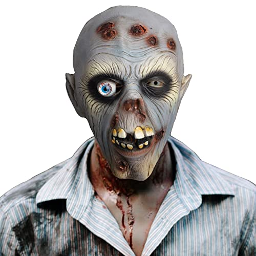 CreepyParty Zombie Maske Grusel Latex Vollkopf Masken Gruseliger Horror Masken für Halloween Karneval Kostüm Party von CreepyParty