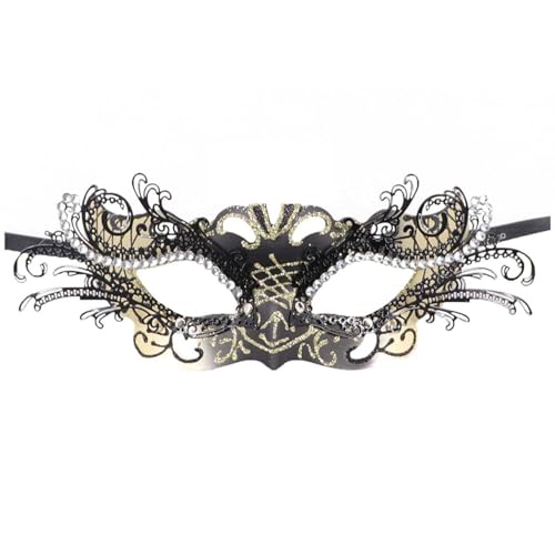 CreoQIJI ????? Männliche und weibliche Karnevalsparty-Auftritte, Maskerade-Tänze, Metal Kuschelkissen Mädchen (Gold, One Size) von CreoQIJI