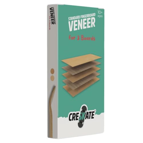 CRESKATE Standard Fingerboard Veneer – Set für 3 Boards, 55×125 mm Echtholzfurnier + Griptape – Made & Engineered in Germany CRESKATE Standard Fingerboard Veneer – Set für 3 Boards, 55×125 mm Echtholzfurnier + Griptape – Made & Engineered in Germany von CRESKATE