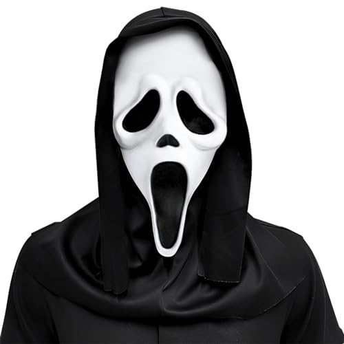 Crethinkaty Halloween Screaming Headgear - Erschreckende und realistische Totenkopfmaske für Halloween Cosplay und Kostümpartys von Crethinkaty