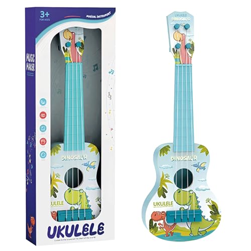 Kinder-Gitarre, Kinder Plastik-Ukulele-Gitarre Spielzeug, Dinosaurier-Musikspielzeug, 4-Saitigen Musikinstrument für Kinder, Herzliche Ukulele-Überraschung für Kleinkinder Musikliebhaber von Cretvestsar