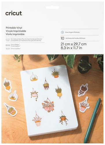 Cricut Printable Vinyl A4 Folien-Set Schnittbreite 29.7cm Silber von Cricut