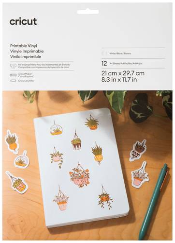 Cricut Printable Vinyl A4 Folien-Set Schnittbreite 29.7cm Weiß von Cricut