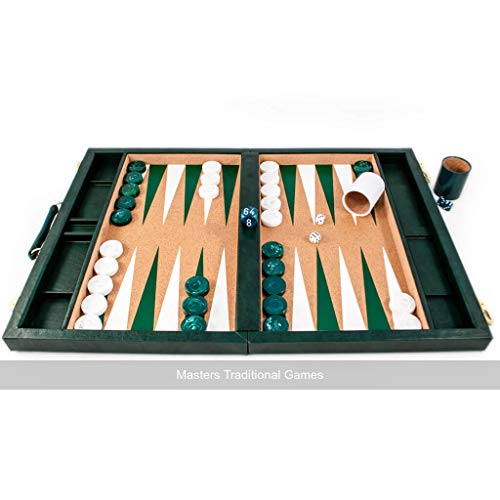 Crisloid Classic Green Champion Attaché 19-inch Backgammon Set von Crisloid