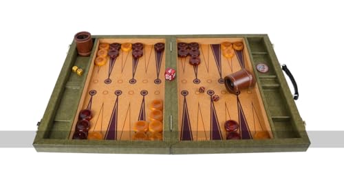 Crisloid Legacy Hops Tournament 21-inch Attaché Backgammon Set with Cork Playing Surface and Accessories von Crisloid