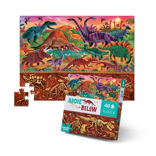 Bertoy 3876004 - Classic Above and Below Boxed Puzzles, Dinosaurier World, 48 Teile von Crocodile Creek