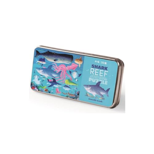 Crocodile Creek 3843001 50 pcs Tin Shark Reef Puzzles, bunt, único von Crocodile Creek