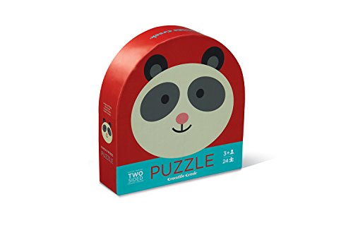 Crocodile Creek 4130-3 Two-Sided Panda Jungle (24 Teile) Rundes Puzzle, Rot/Blau/Violett/Orange/Gelb von Crocodile Creek