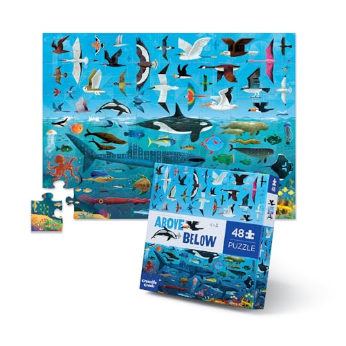 Crocodile Creek - Above and Below Sea & Sky – 48-teiliges Puzzle-Bodenpuzzle – für Kinder ab 4 Jahren – robuste Box zur Aufbewahrung – fertiges Puzzle ist 68,6 x 50,8 cm von Crocodile Creek