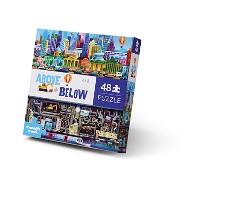 Crocodile Creek - Über + unten – City – 48-teiliges Boden-Puzzle mit robuster Box zur Aufbewahrung, 68,6 x 50,8 cm große volle Größe, entworfen für Kinder ab 3 Jahren und Crocodile Creek - Über + unten – City – 48-teiliges Boden-Puzzle mit robuster Box zur Aufbewahrung, 68,6 x 50,8 cm große volle Größe, entworfen für Kinder ab 3 Jahren und von Crocodile Creek