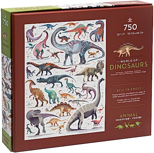 Crocodile Creek - World of Dinosaurs – 750-teiliges Puzzle – für alle Altersgruppen ab 4 Jahren – robuste Box zur Aufbewahrung – fertiges Puzzle ist 45,7 x 61 cm groß von Crocodile Creek