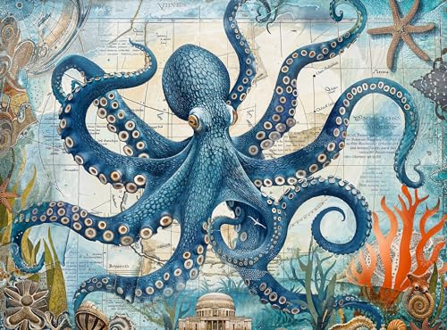 Neptune's Navigator - The Octopus Voyage - Bestes 1000-teiliges Puzzle für Erwachsene, umweltfreundlich, Ozean-Erkundungsthema mit Satin-Finish - von Cross & Glory von Cross & Glory